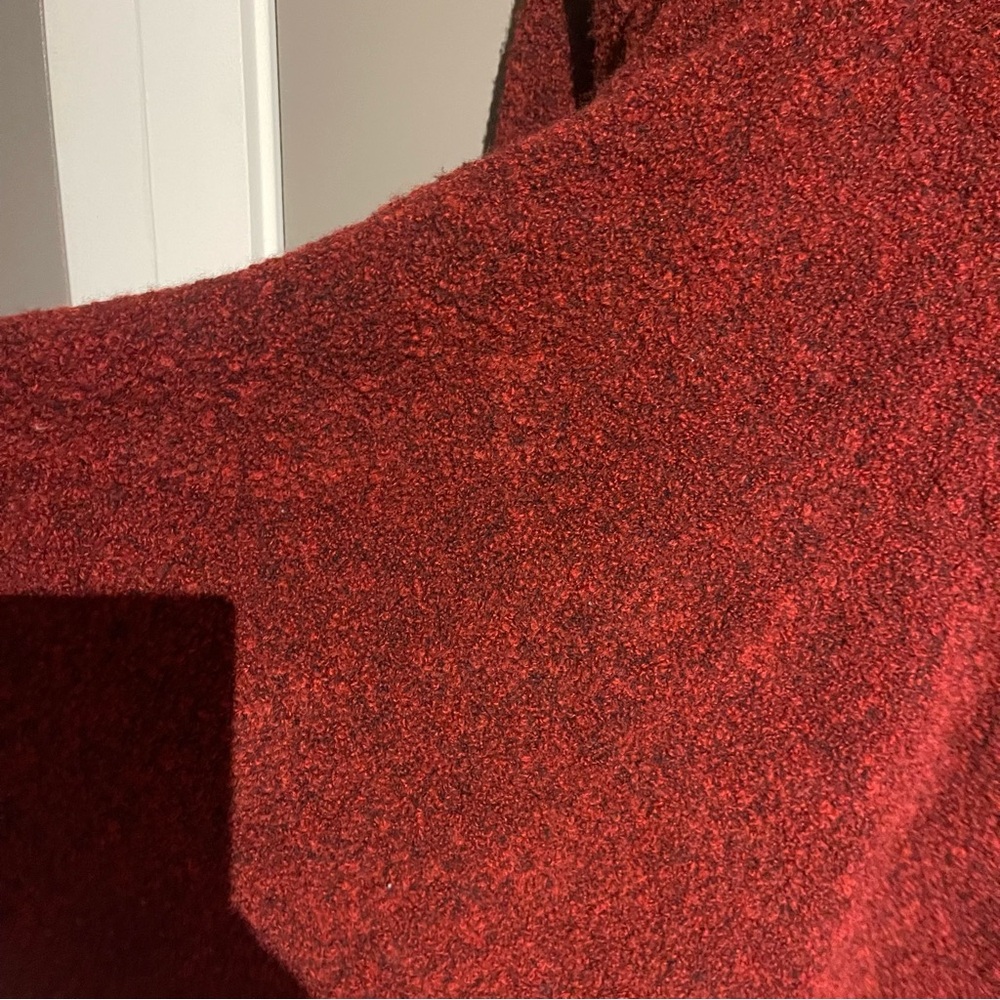 Lafayette 148 Extra Fine Wool Burgundy Long Line Draped Cardigan Sz Med Mobwife - Picture 8 of 12